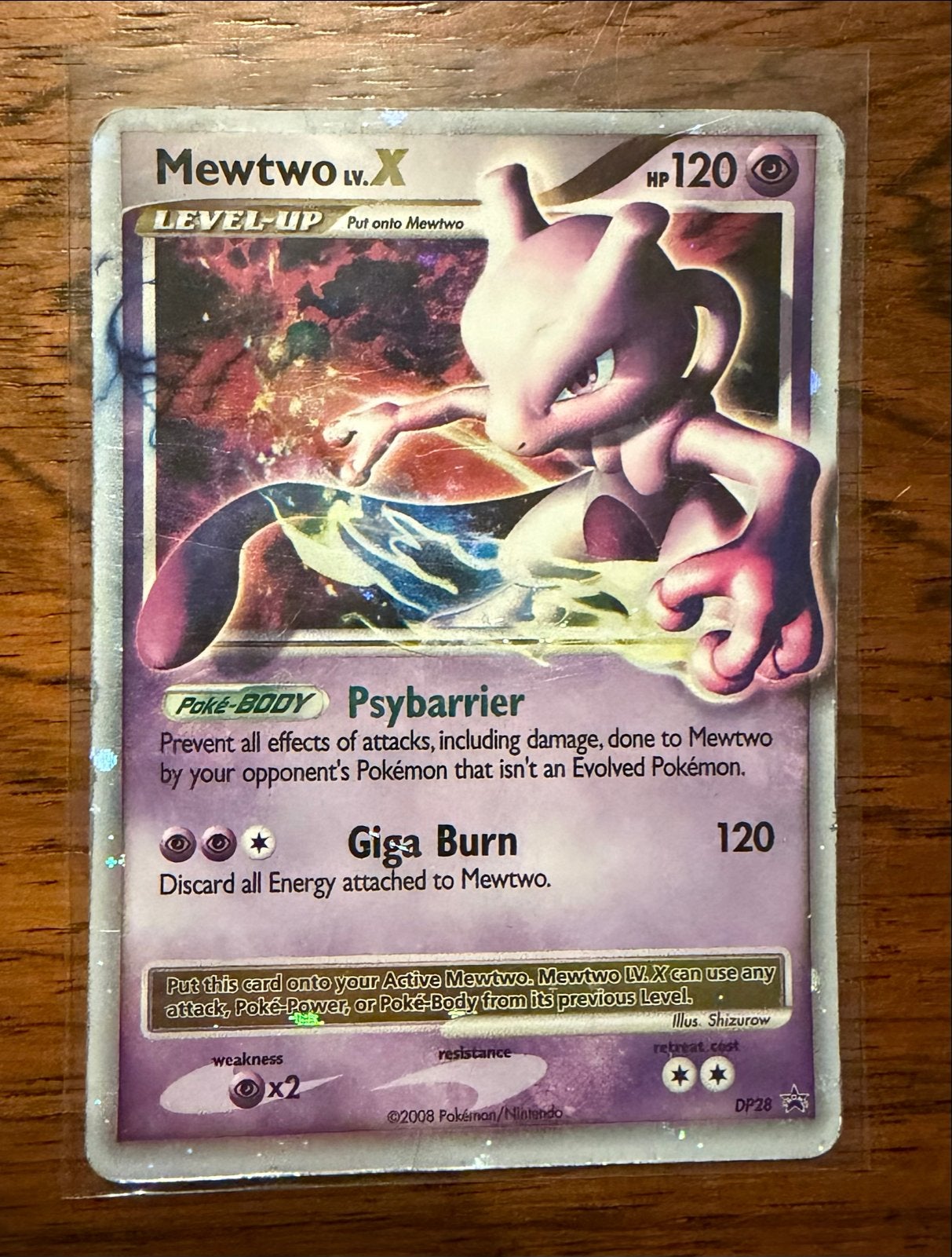 Mewtwo LV.X Pokémon Kaart - Holo Foil DP28, Ophalen of Verzenden, Gebruikt, Losse kaart, Foil