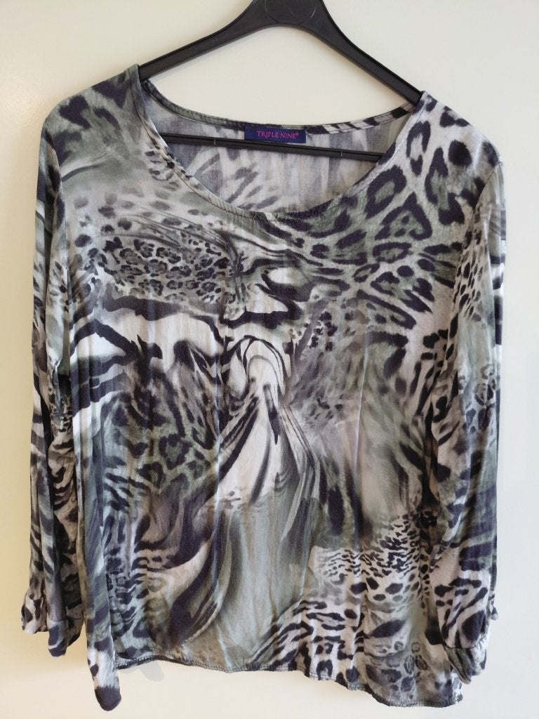 Top mtL panterprint, Kleding | Dames, Ophalen of Verzenden, Zo goed als nieuw, Overige kleuren, Lange mouw