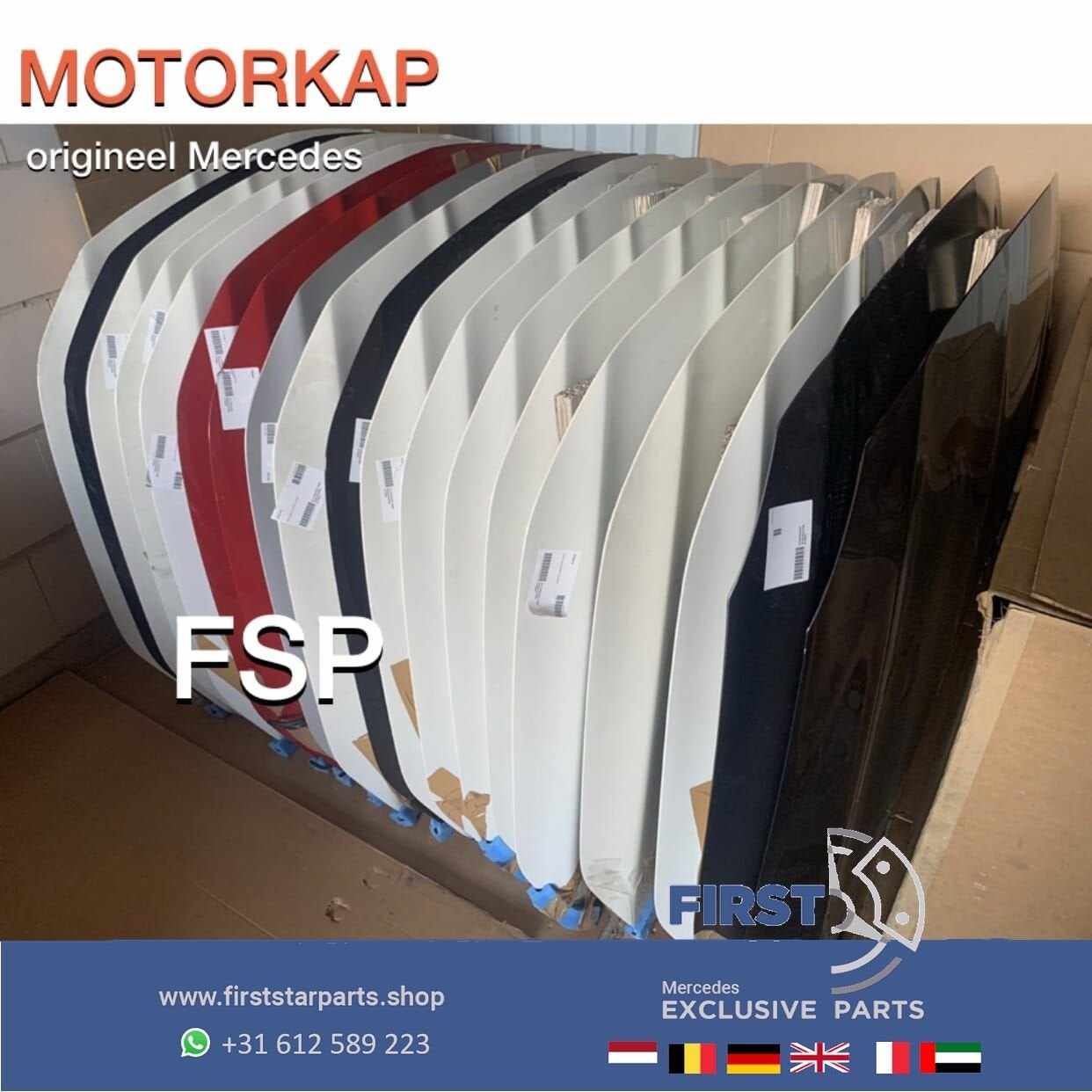 W117 C117 X117 CLA MOTORKAP ORIGINEEL Mercedes 2013-2018 WIT