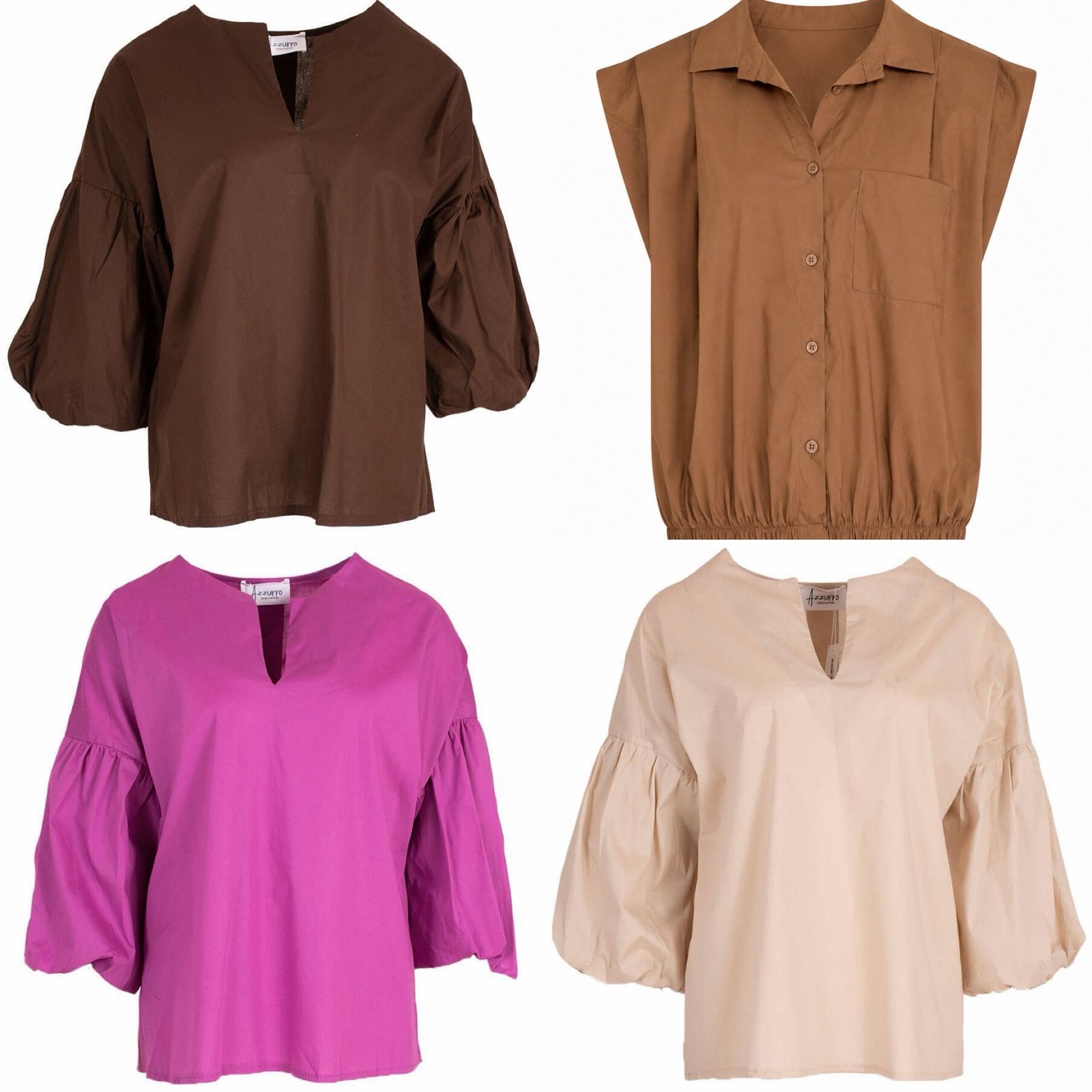 Stijlvolle blouse met pofmouwen NIEUW in diverse kleuren, Kleding | Dames, Ophalen of Verzenden, Nieuw, Maat 38/40 (M), Meerkleurig