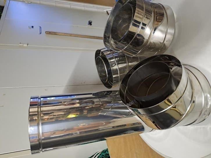 Darco dubbelwandige pijp houtkachel bochten enz., Ophalen of Verzenden, Inbouw, Hout, Nieuw