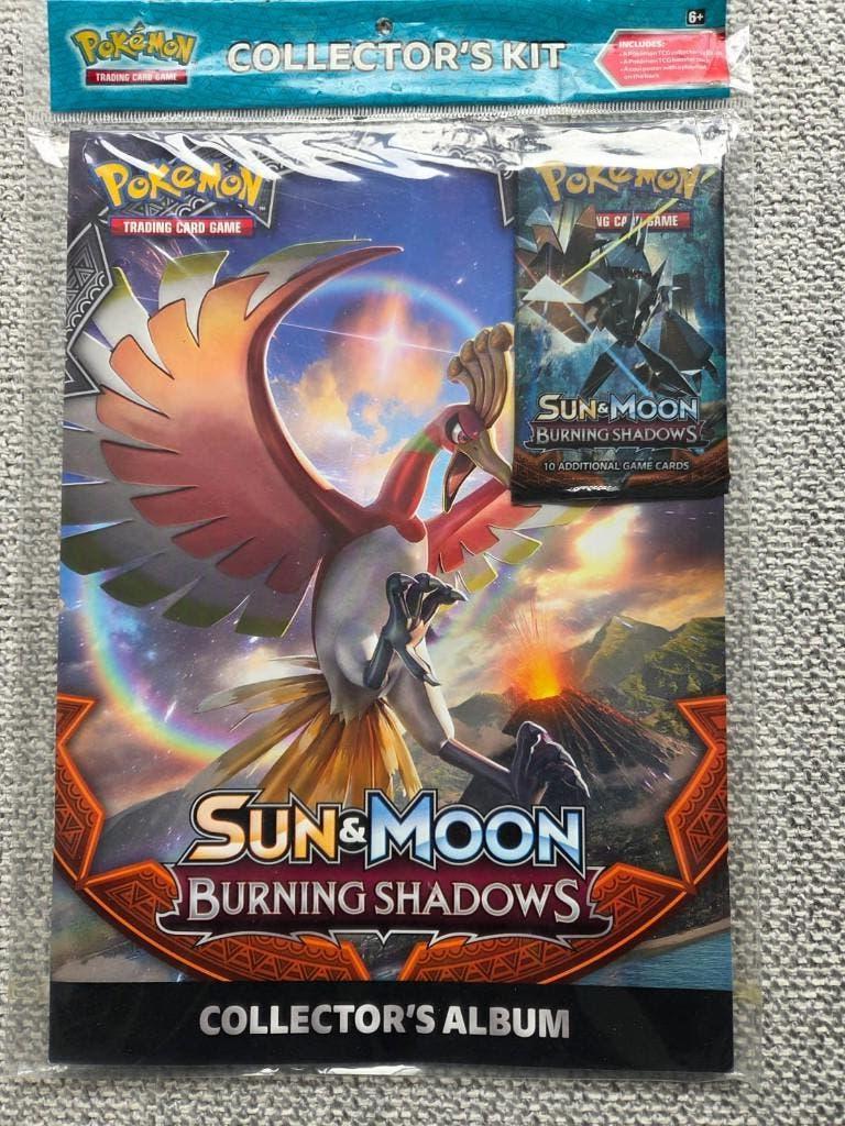 pokemon collectors kit sun & moon burning shadows geseald, Ophalen of Verzenden, Zo goed als nieuw, Booster, Foil