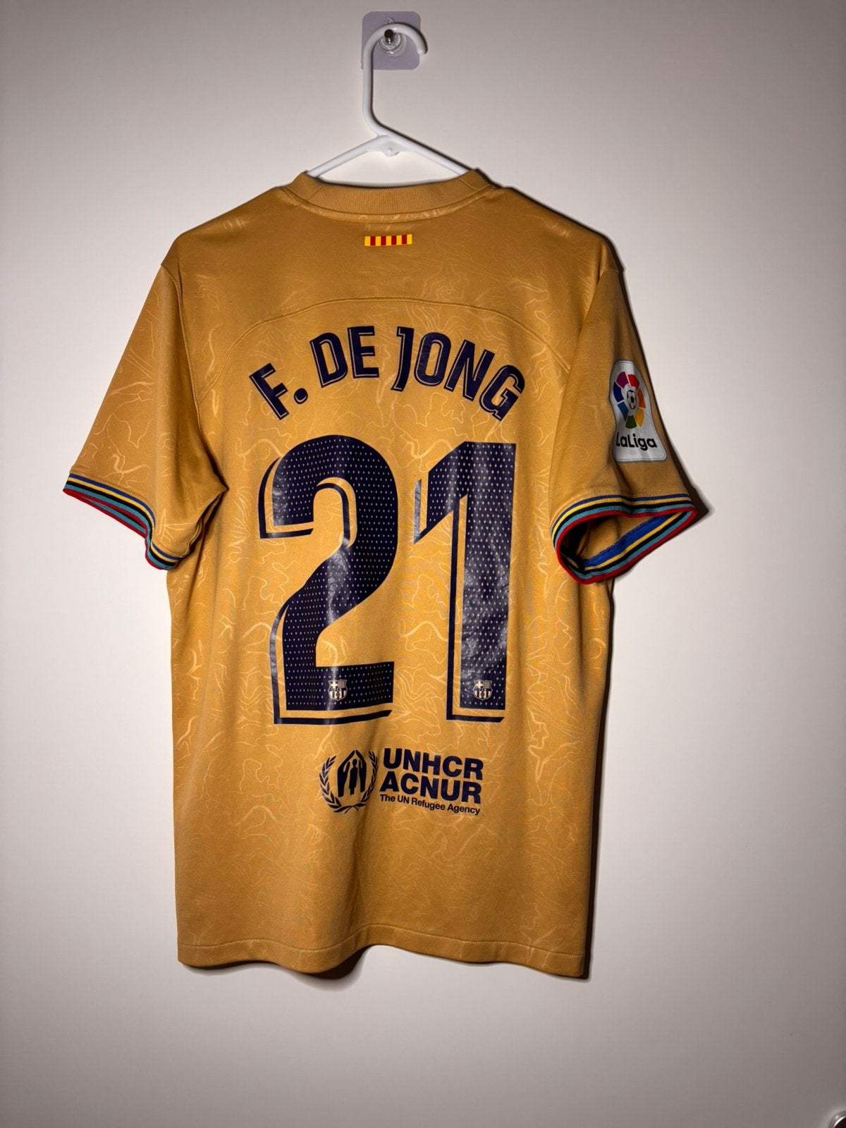FC Barcelona 22/23 Frenkie de Jong #21 voetbalshirt Nike M, Sport en Fitness, Maat M, Verzenden, Zo goed als nieuw, Shirt