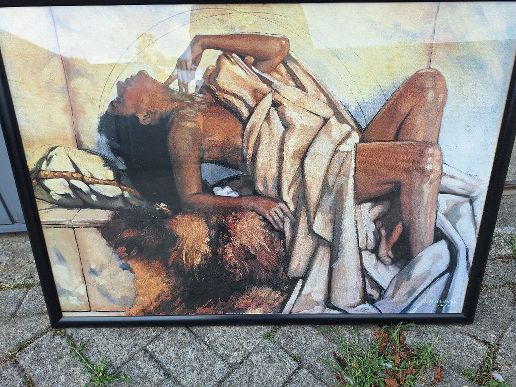 mooie poster  nico vrielink 1996 ingelijst, Ophalen, 106 cm, 76 cm, Achter glas