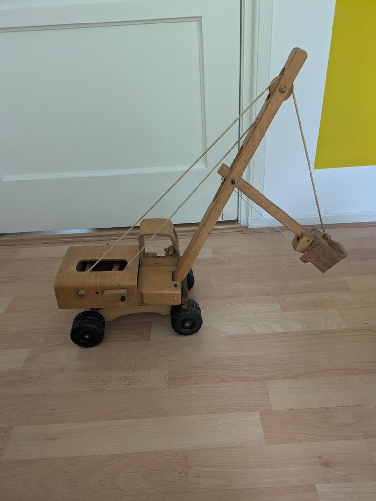 Houten speelgoed graafmachine, Ophalen of Verzenden, Gebruikt