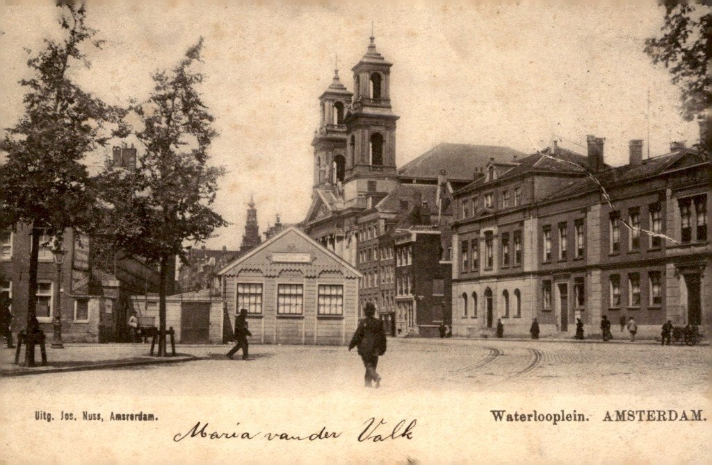 Amsterdam Waterlooplein # 586, Verzamelen, Verzenden, Voor 1920, Gelopen, Noord-Holland