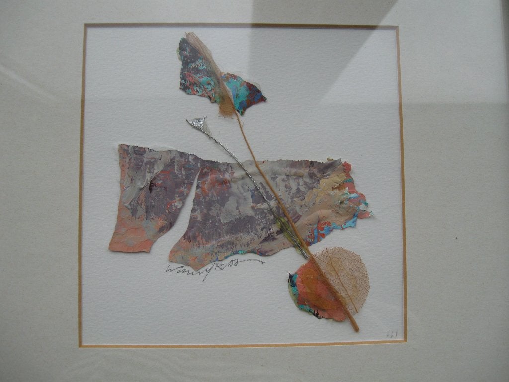 WINNY ROS collage bijzonder apart ingelijst gesigneerd, Antiek en Kunst, Ophalen of Verzenden