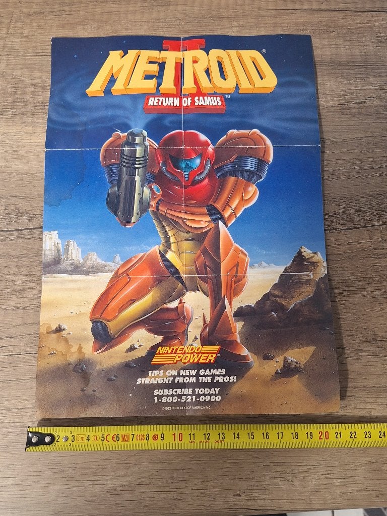 Vintage Nintendo Gameboy poster Metroid 2 Return of Samus, Avontuur en Actie, Gebruikt, 1 speler, Ophalen of Verzenden