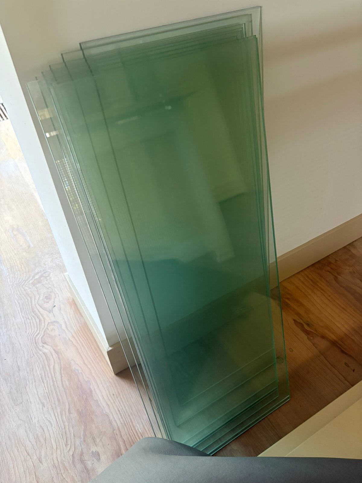 Gratis glazen platen 8 stuks, Ophalen, Zo goed als nieuw, Glasplaat, Minder dan 80 cm