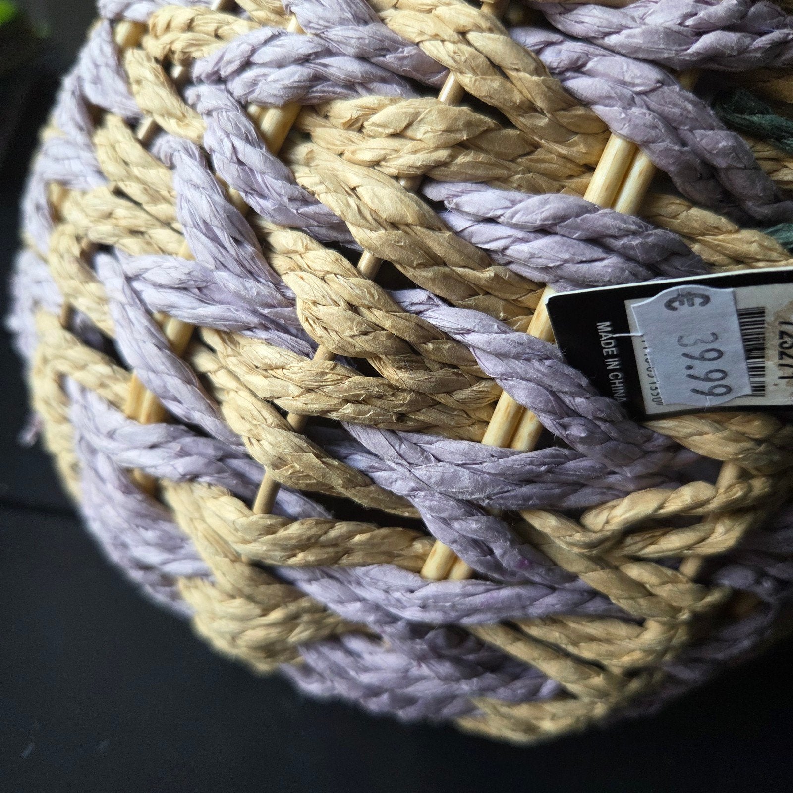 Nieuw! Decoratie vaas PTMD Touw gevlochten mand Bohemian Ib, Ophalen, 48 cm, Natuurlijk materiaal, Nieuw