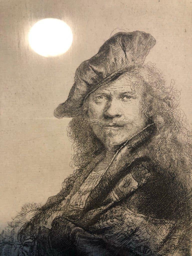 Ets van Rembrandt, Ophalen of Verzenden, Portret, Ets, 1600 - 1699