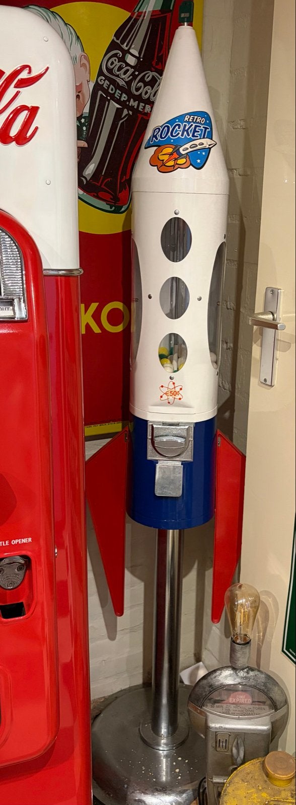 Retro Rocket Kouwgumballen Automaat -, Ophalen, Gebruikt