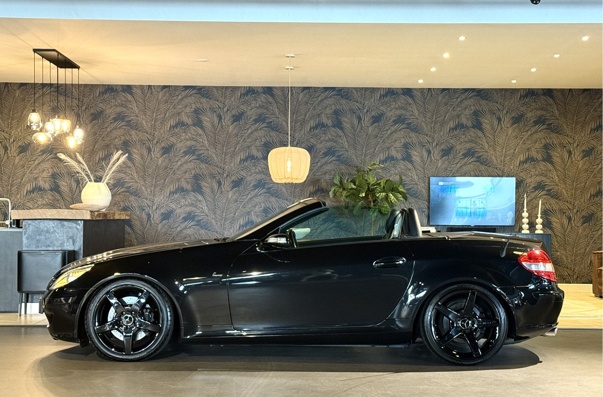 Mercedes-Benz SLK 350 V6 272PK I Black on Black I 18", Auto's, Achterwielaandrijving, Gebruikt, Zwart, Cabriolet
