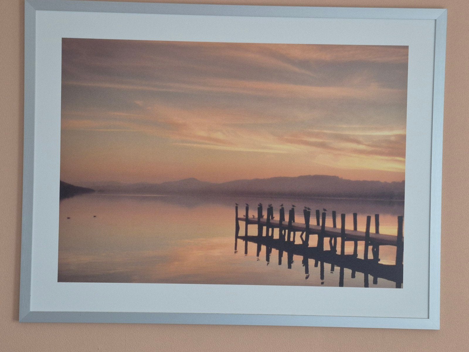 Schilderij met zicht op water, Ophalen, Zo goed als nieuw, Met ophangsysteem, Metaal