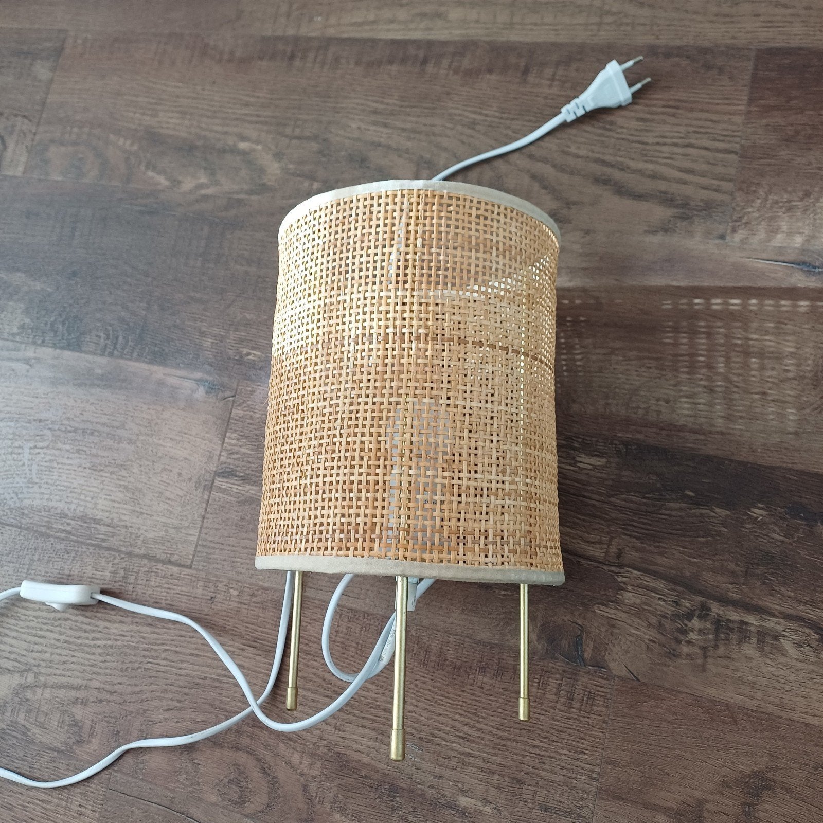Tafellamp, bamboe, Huis en Inrichting, Lampen | Wandlampen, Ophalen, Bruin, Natuurlijk materiaal, E27 (groot)