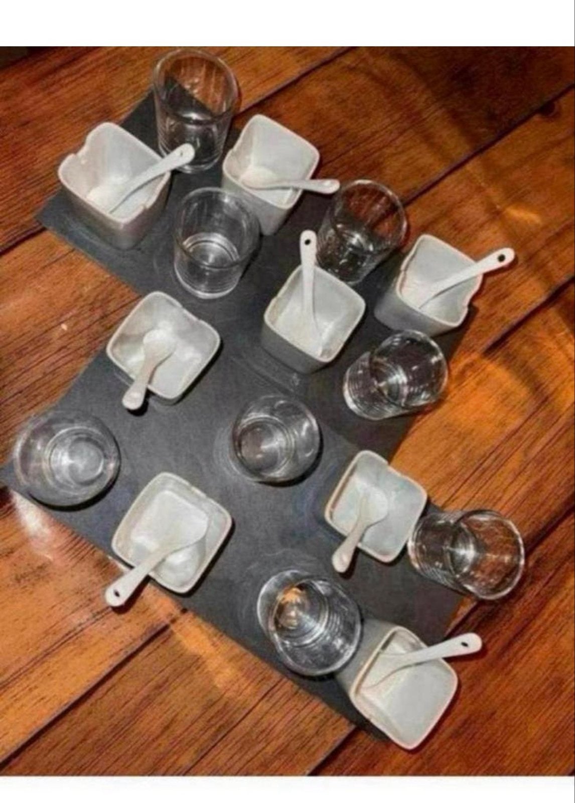 Amuse/dessert set leisteen 16-delig, Overige typen, Nieuw, Ophalen of Verzenden, Zwart