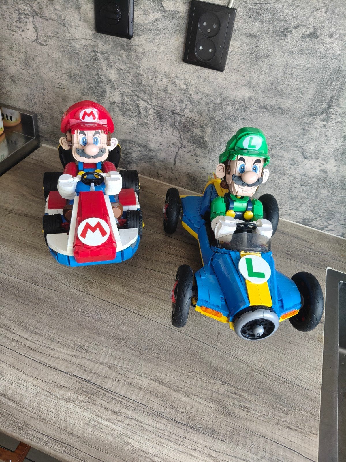 Imitatie LEGO Mario Kart bouwset (Mario & Luigi), Ophalen of Verzenden, Gebruikt, Overige merken
