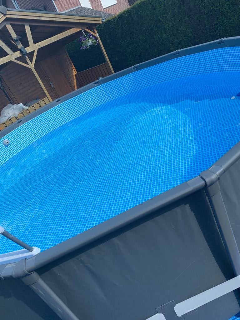 Intex Opzetzwembadmet zandfilterpomp zo goed als nieuw, 80 tot 120 cm, Rond, 300 cm of meer, Ophalen of Verzenden
