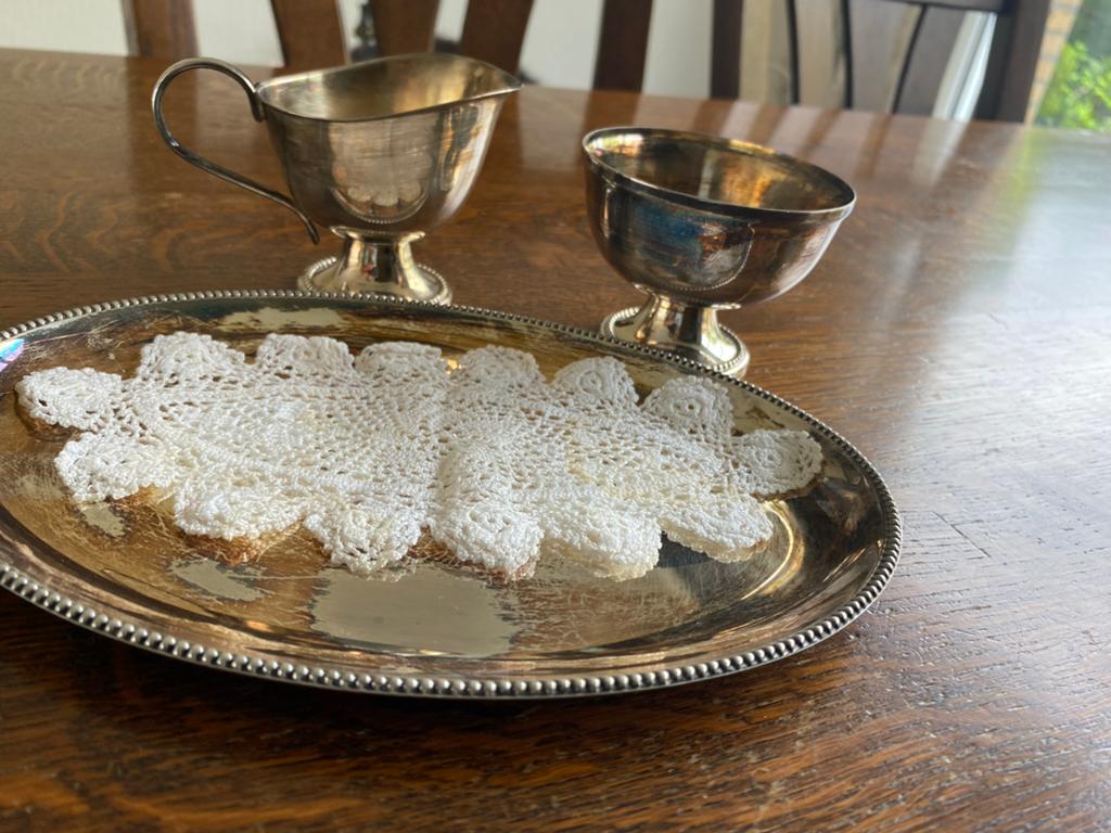 Vintage Alpaca Suiker- en Melksetje met Dienblad, Huis en Inrichting, Keuken | Servies, Ophalen