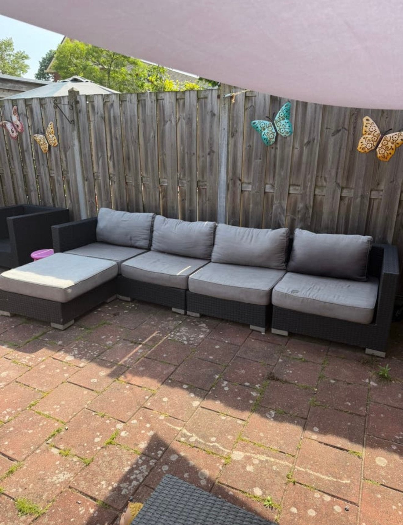 Loungeset | tuinset, Tuin en Terras, Tuinsets en Loungesets, Zo goed als nieuw, Loungeset, Kunststof, 6 zitplaatsen, Bank, Bijzettafel