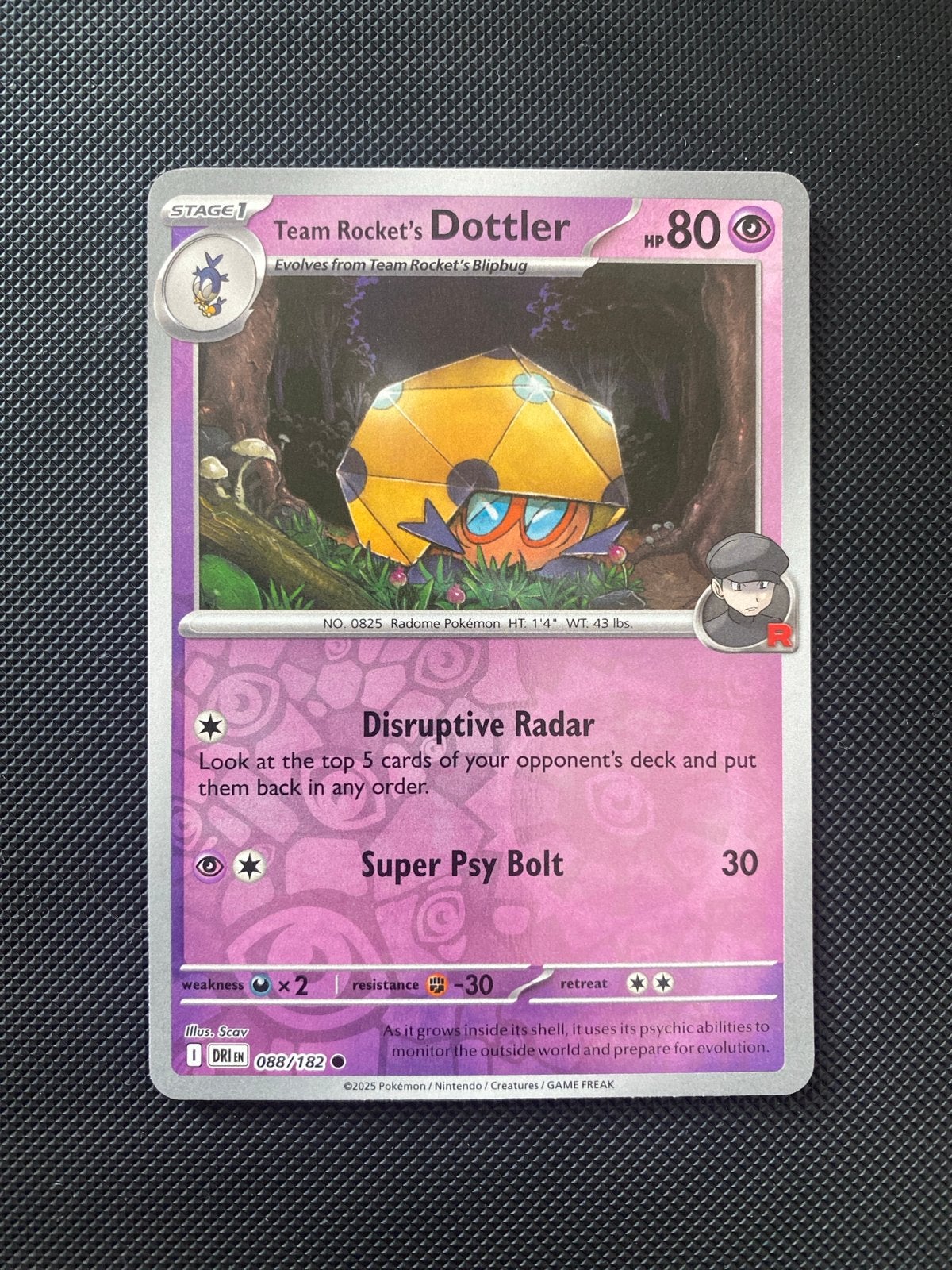 Team Rocket's Dottler 088/182 Reverse Holo Destined Rivals, Ophalen of Verzenden, Zo goed als nieuw, Losse kaart, Foil