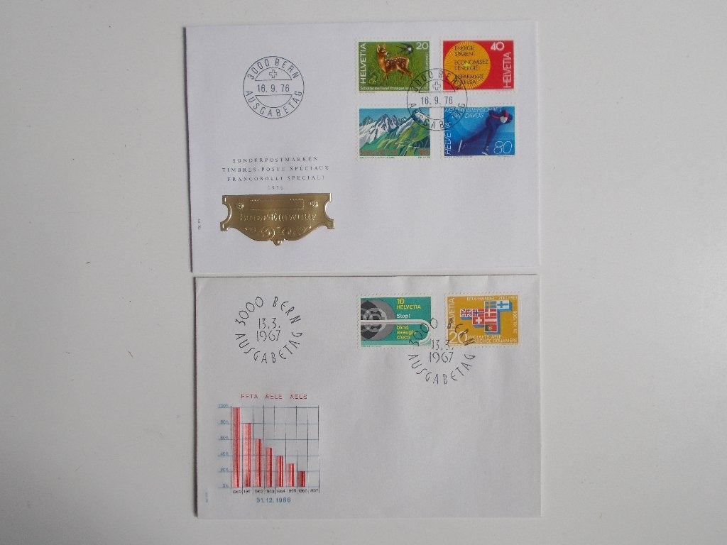 Zwitserland, 28 FDC's (Gratis Verzending)., Postzegels en Munten, Ophalen, Onbeschreven, Europa