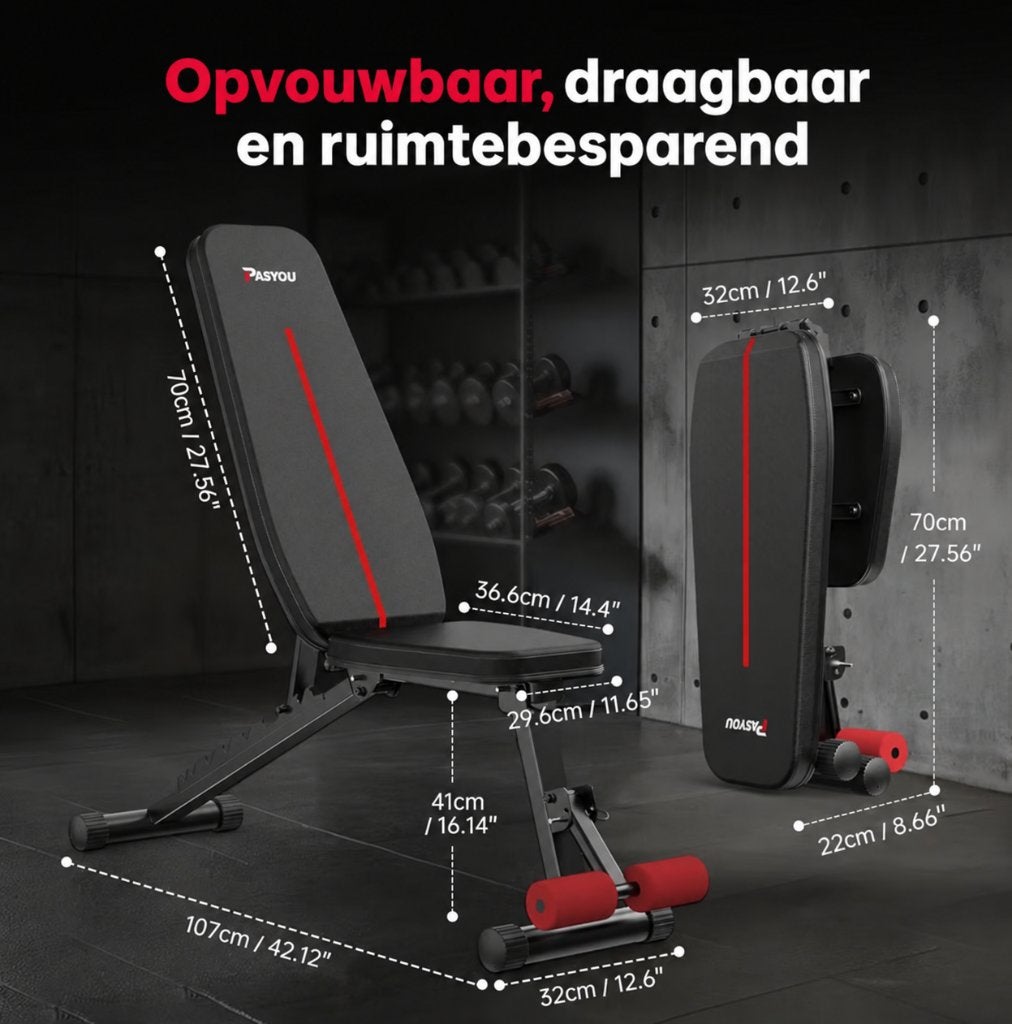 Divano fitness regolabile PASYOU – €60 – ritiro a Soest, Ophalen, Zo goed als nieuw