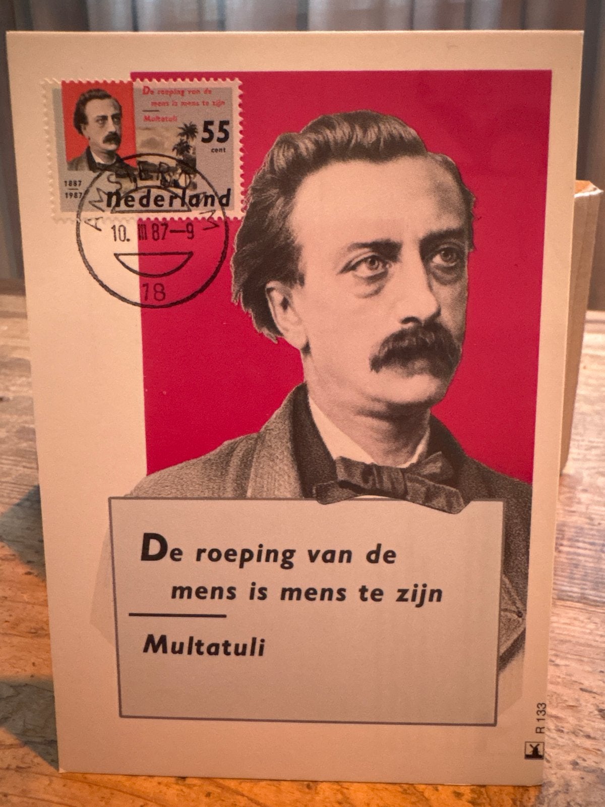 Multatuli Ansichtkaart - 100ste Sterfdag 1987, Ophalen of Verzenden, 1980 tot heden, Gelopen