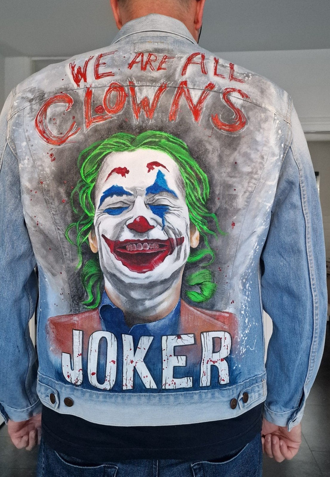 Levi’s Orange Tab hand‑painted denim jacket - uniek stuk, Eén persoon