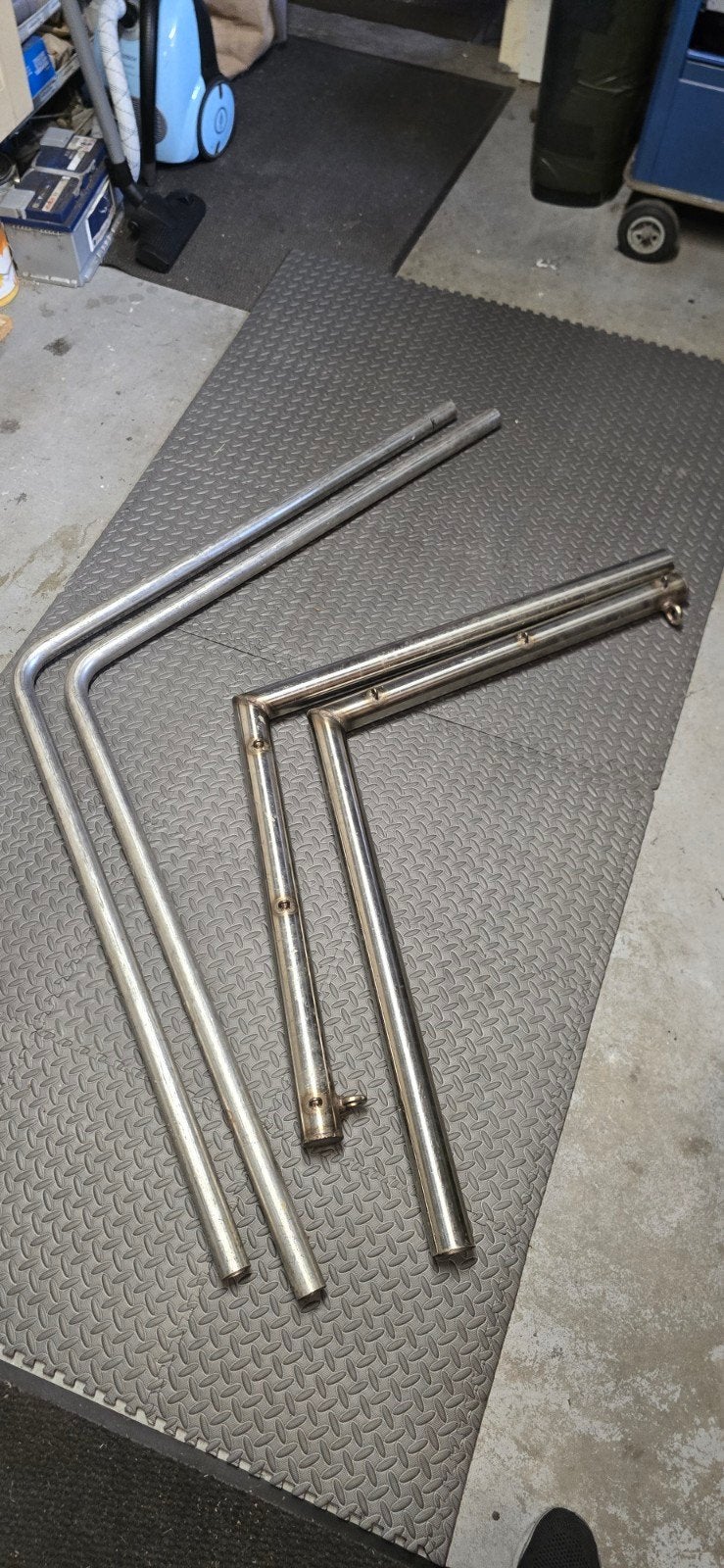 RVS railing  2x 60mm en 2x 43mm diameter, Ophalen, Gebruikt, Overige typen
