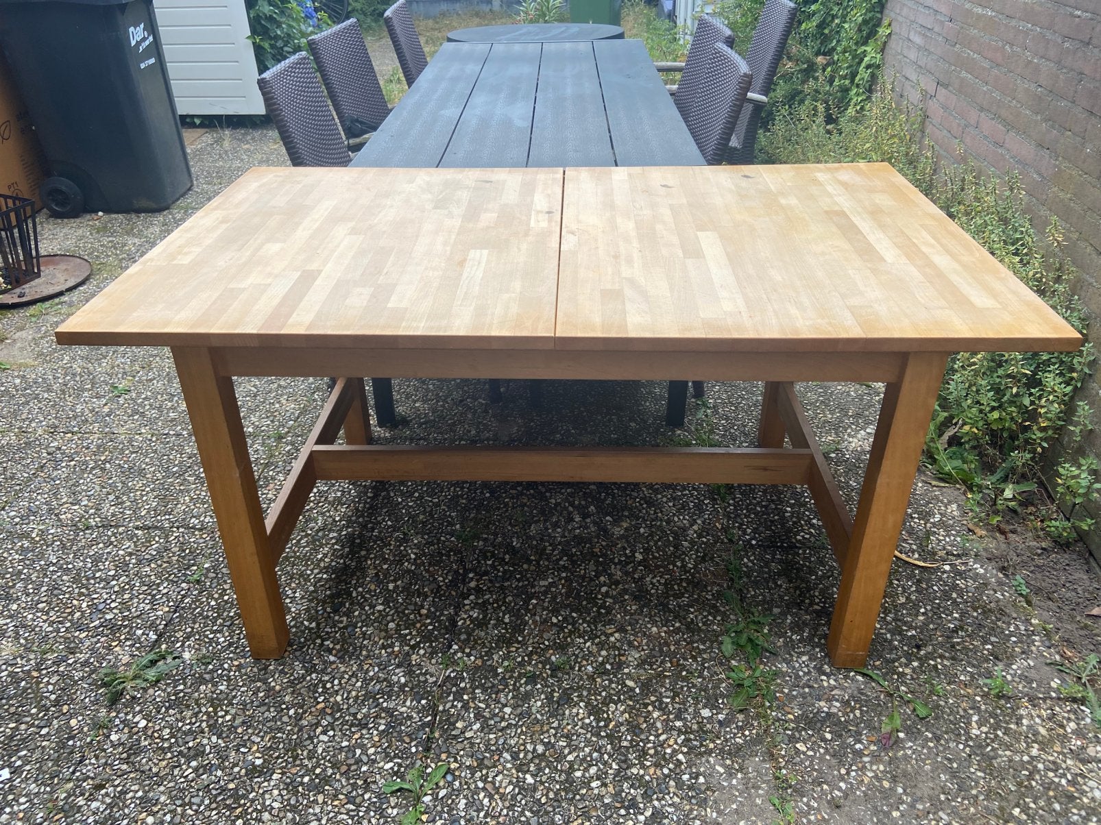 Gratis af te halen - uitschuifbare eettafel, Ophalen, Gebruikt, 50 tot 100 cm, 150 tot 200 cm