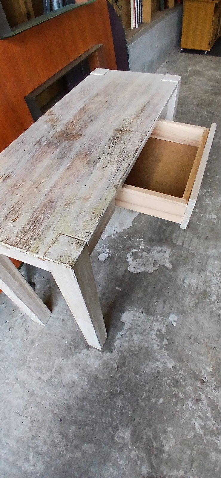 Stijlvolle bijzettafel 100x40x78 cm met lade, Ophalen, Gebruikt, 50 tot 100 cm, Overige houtsoorten