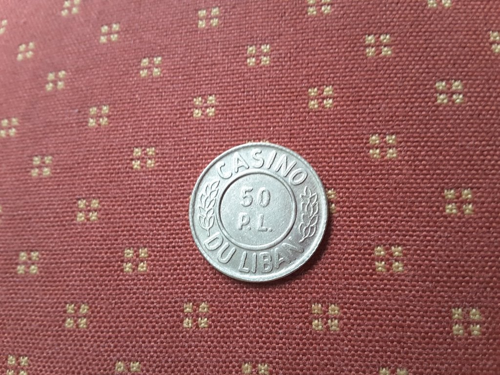 k Libanon casino, casinojeton, 50 libanese piastres (ca1970), Verzenden, Overige materialen, Buitenland
