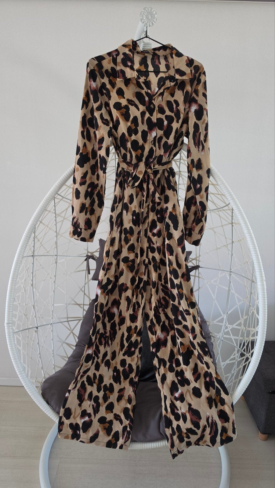 Shein Luipaardprint Jumpsuit met Lange Mouwen, Kleding | Dames, Jumpsuits, Beige, Maat 42/44 (L), Ophalen of Verzenden, Zo goed als nieuw