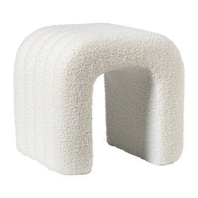 xenos Poef Naomi wit boucle/ teddy, Ophalen, Zo goed als nieuw