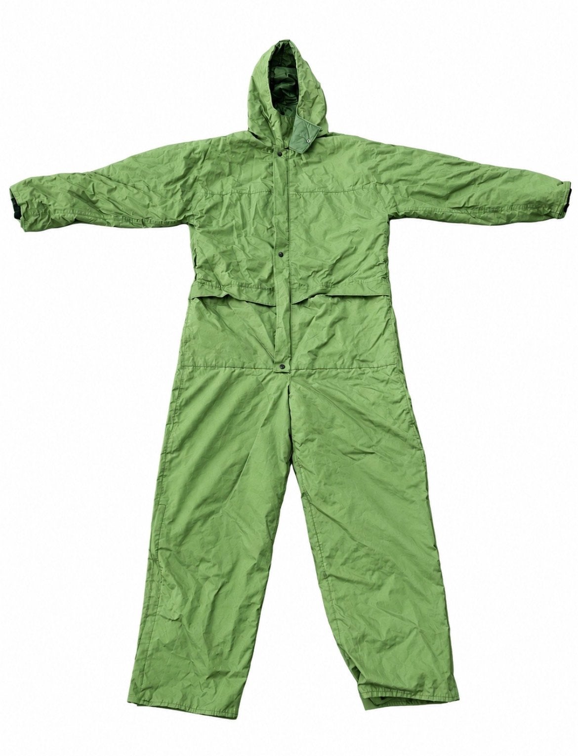 Groen vis pak of regenpak met capuchon - Maat M, Caravans en Kamperen, Regenkleding, Ophalen of Verzenden, Gebruikt, Regenbroek