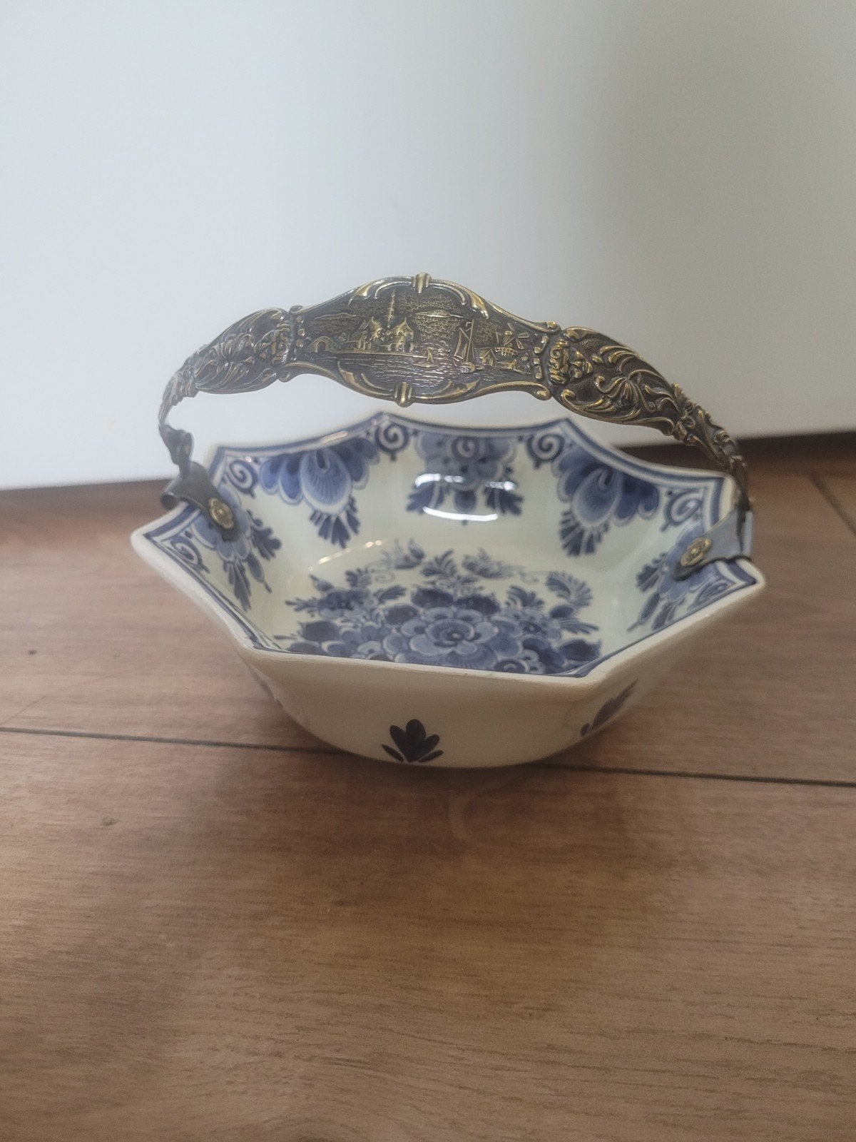 Vintage Elesva Delfts Blauw handbeschilderd schaaltje, Ophalen of Verzenden
