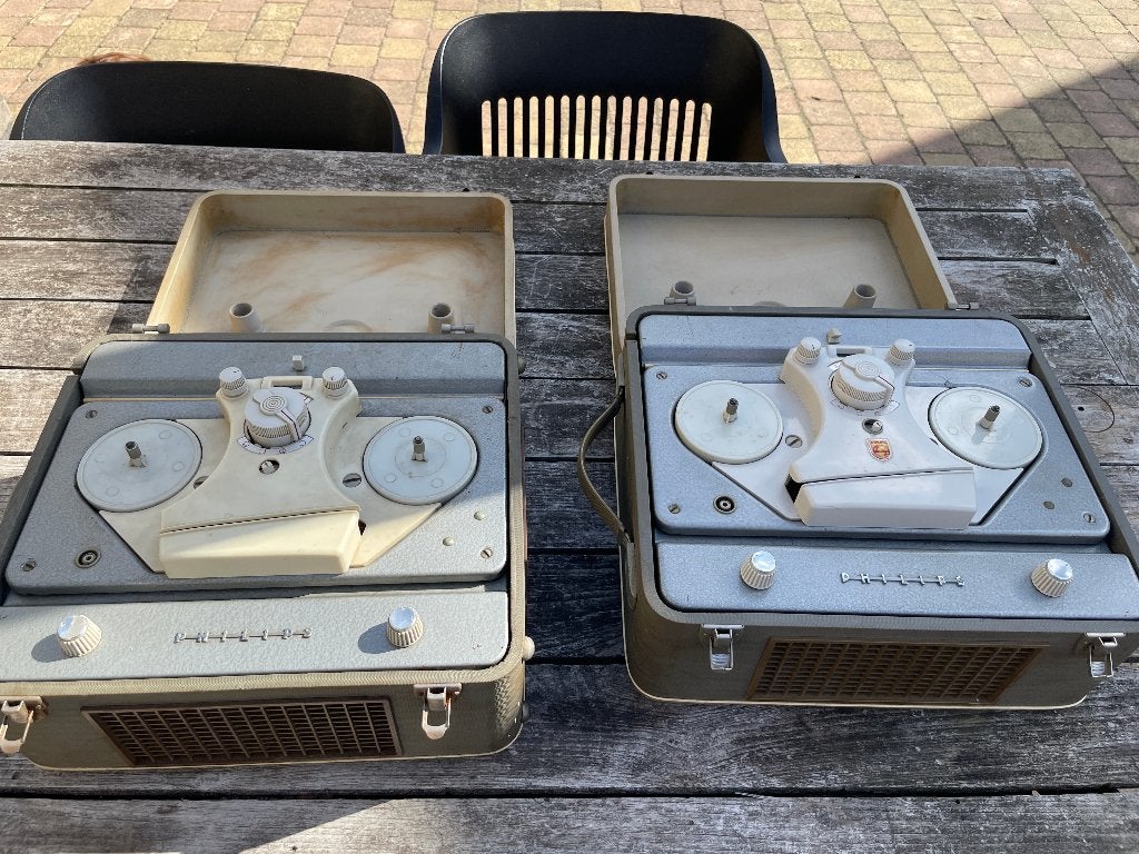 lotje bandrecorder, 2x Philips en 2x Sony, Antiek en Kunst, Antiek | Tv's en Audio, Ophalen