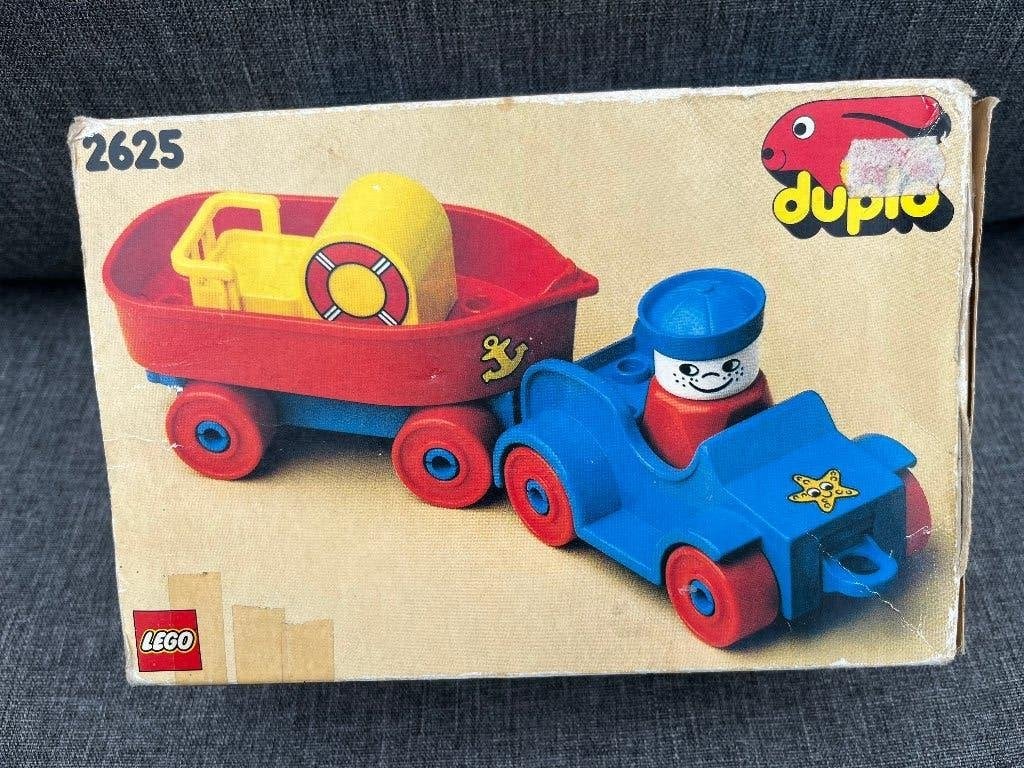 Lego Duplo 2625 Auto met Aanhanger en boot, Ophalen of Verzenden, Zo goed als nieuw, Duplo, Complete set