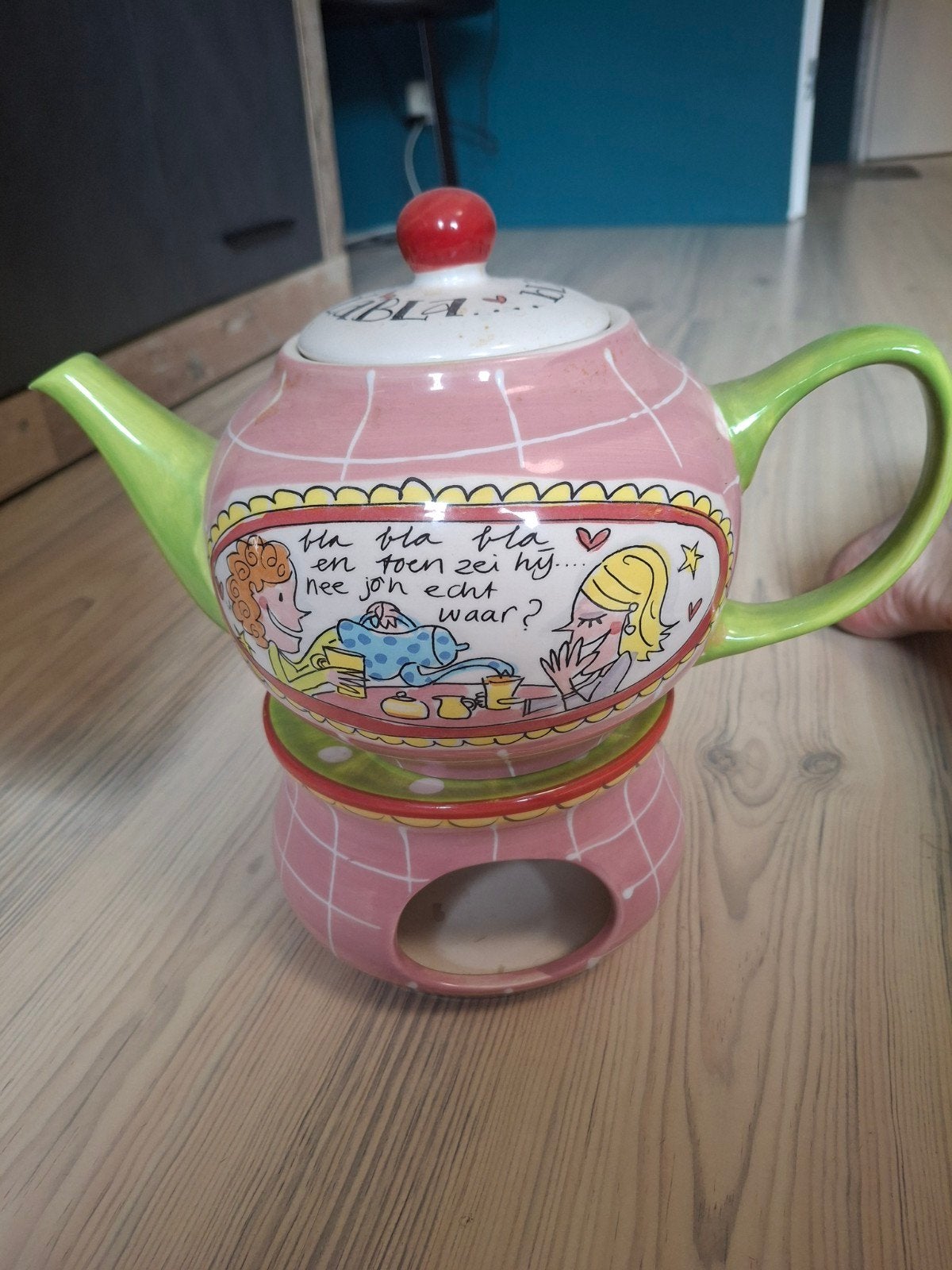 Blond Amsterdam theepot met warmhouder - Zo goed als nieuw, Ophalen