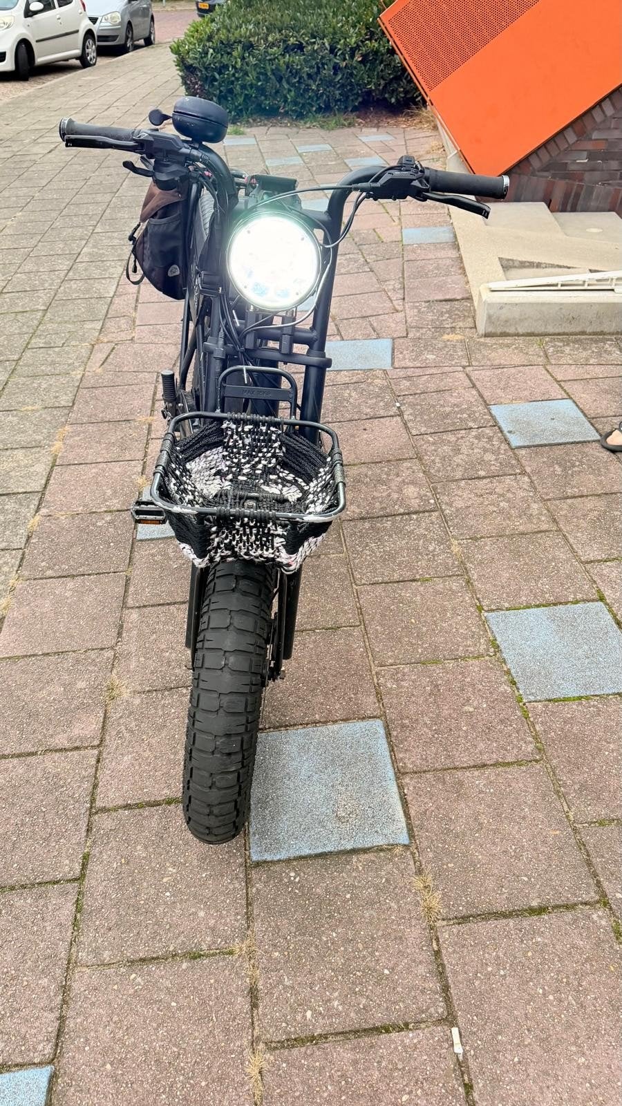 Troy Diablo E-bike met dikke banden en tassen, Ophalen