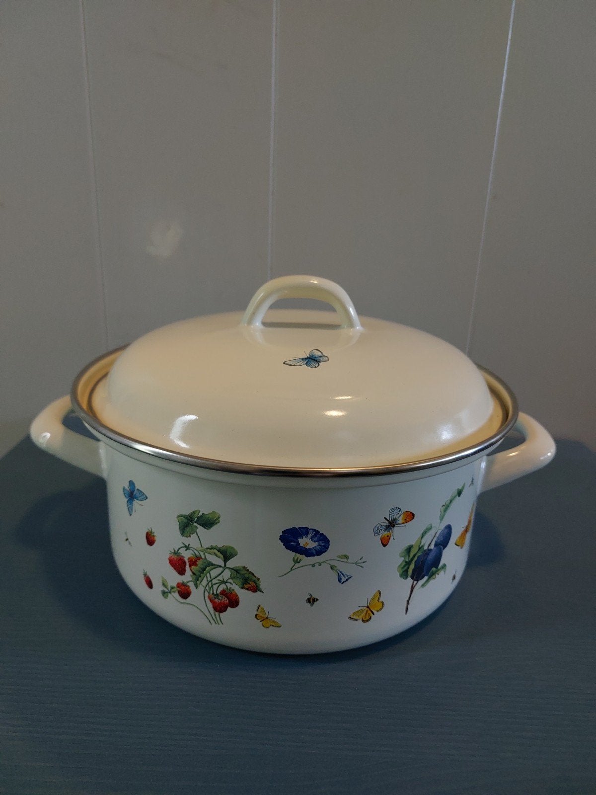 Vintage grote emaille kookpan Janneke Brinkman, Ophalen of Verzenden, Zo goed als nieuw, Emaille, Overige merken