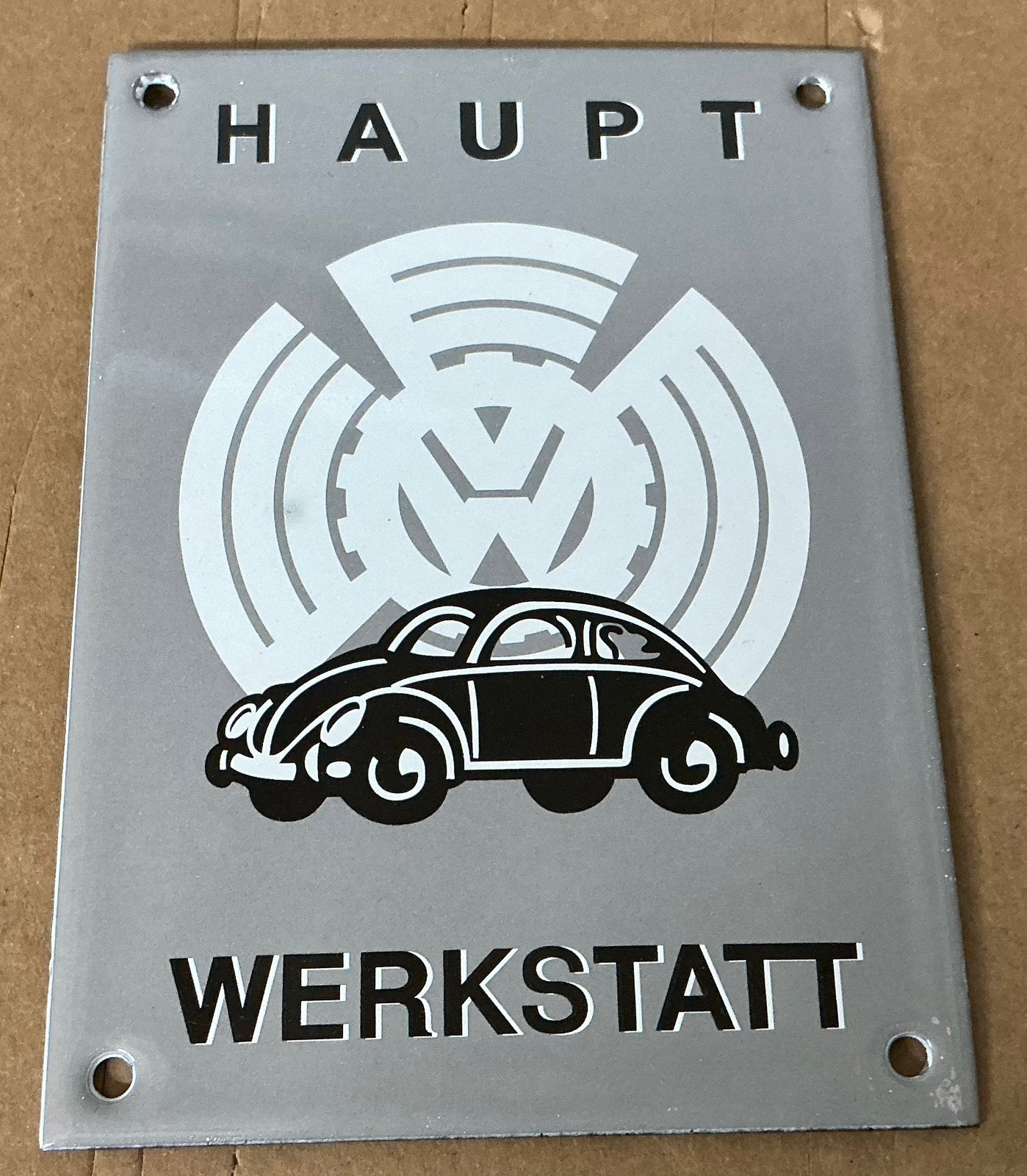 Emaille bordje Volkswagen werkstatt, Ophalen of Verzenden, Zo goed als nieuw, Reclamebord