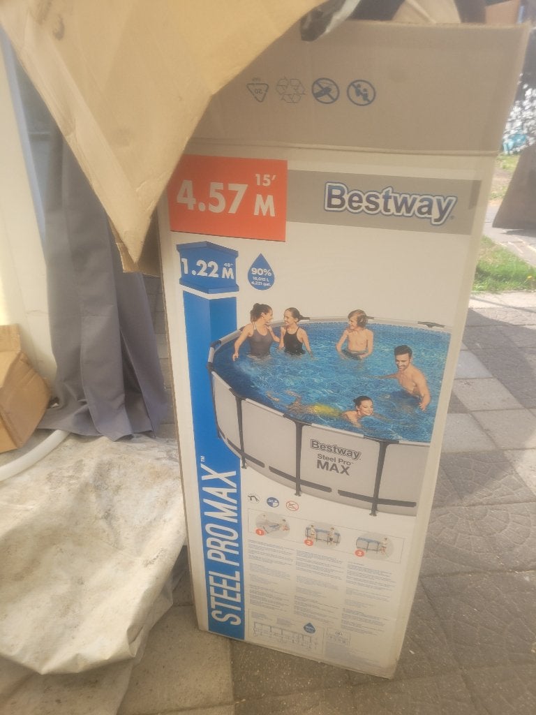Bestway steel pro max zwembad, Tuin en Terras, Zwembaden, Rond, 300 cm of meer, Zo goed als nieuw, Ophalen