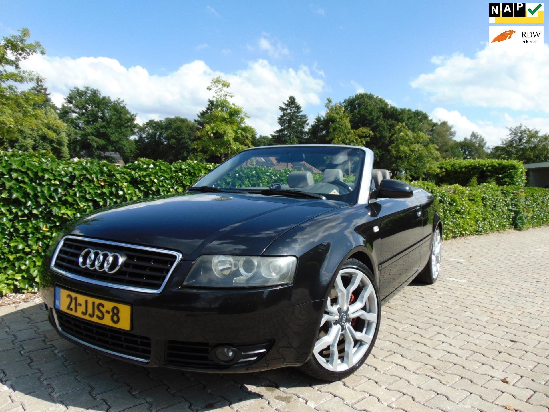 Audi A4 Cabriolet 2.4 V6 Exclusive Automaat , Clima / Cruise, Auto's, Audi, Gebruikt, Zwart, Cabriolet, 4 stoelen