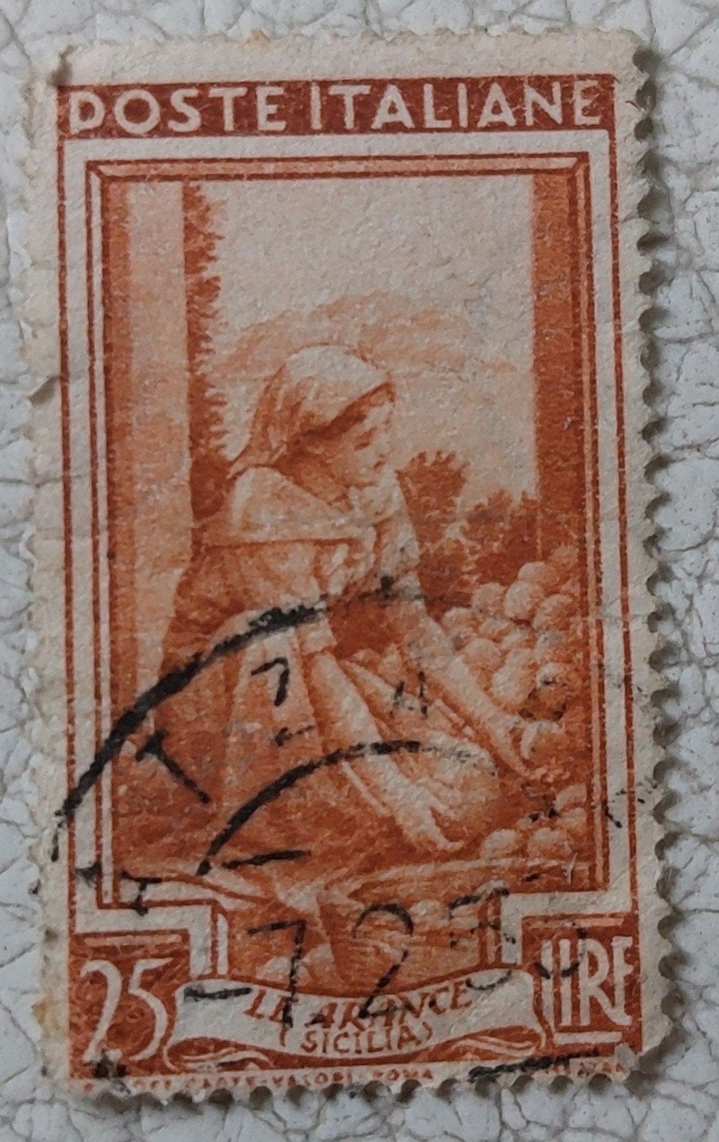 Gestempelde Italiaanse postzegel 1950, Ophalen of Verzenden, Gestempeld