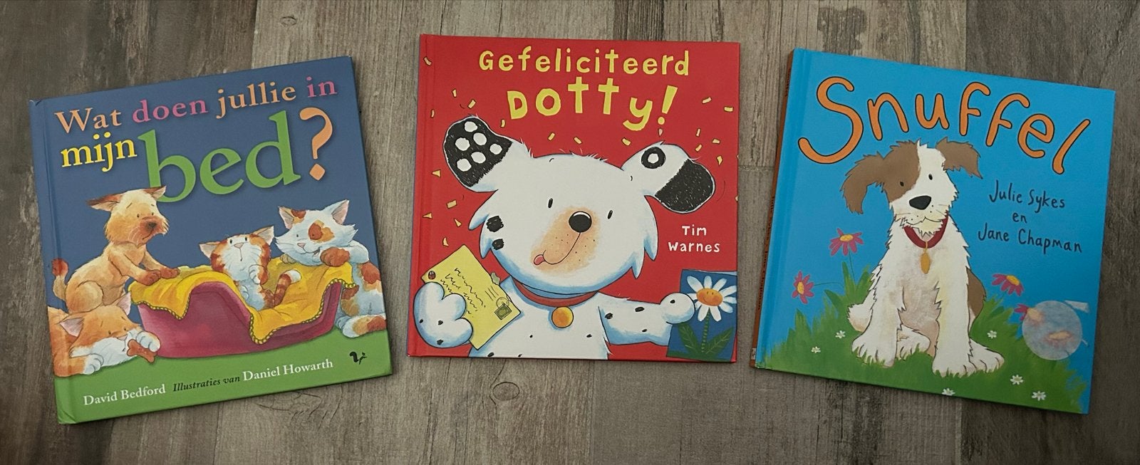 3 leuke kinderboeken: Wat doen jullie in mijn bed?, Gefelici, Gelezen, Fictie algemeen, Jongen of Meisje, Ophalen of Verzenden