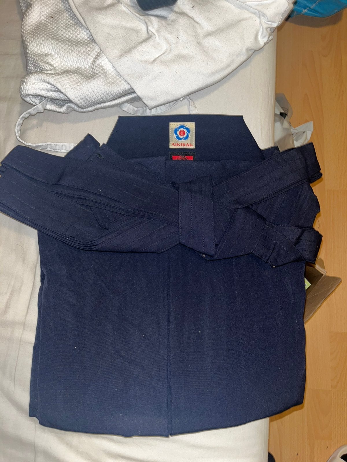 Aikikai approved hakama donkerblauw maat 25, Ophalen of Verzenden, Gedragen, Blauw, Vechtsport