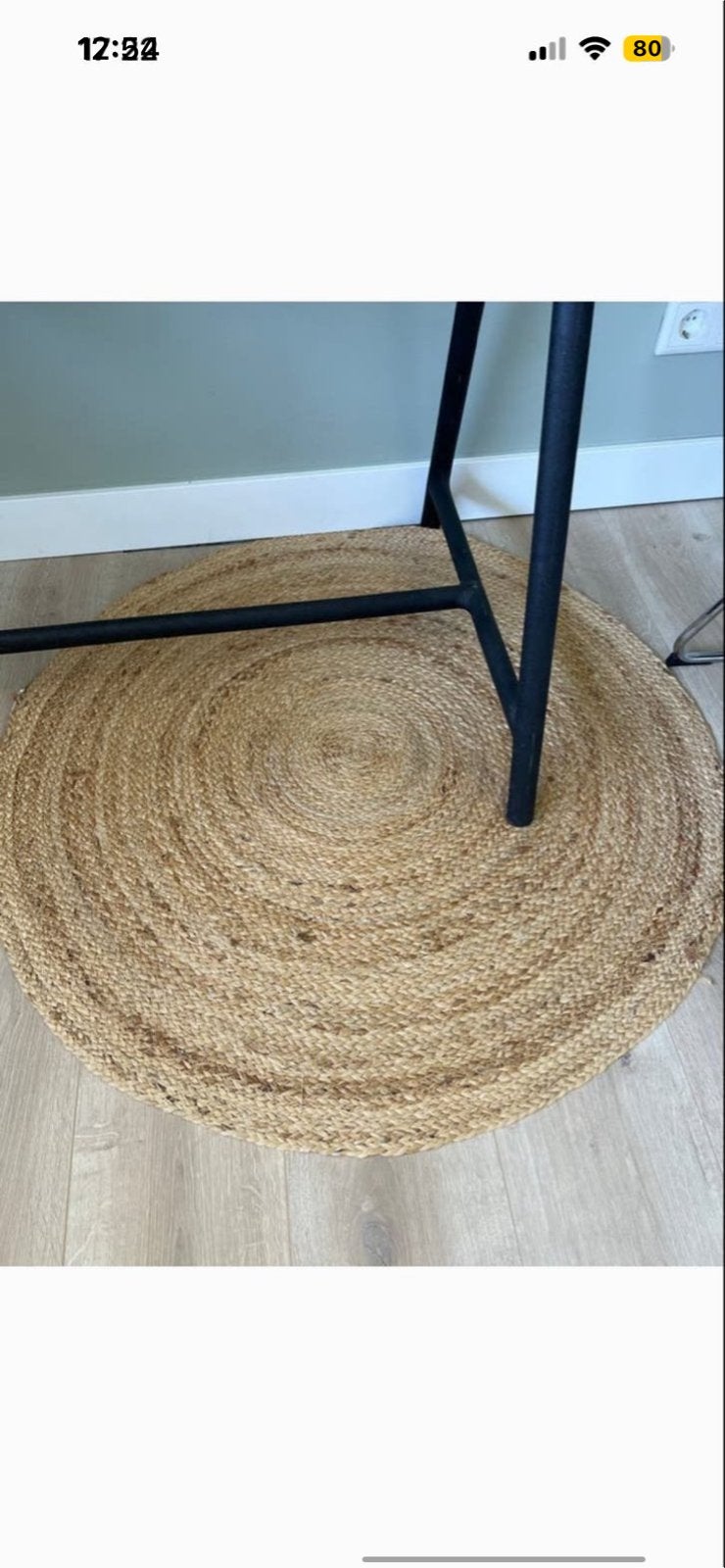 Rond rieten vloerkleed - 87 cm - Bruin, Ophalen, Bruin, Rond, 50 tot 100 cm