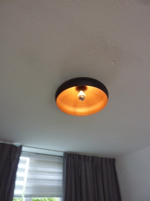 Plafondlamp zwart/ koper/ goudkleurig, Ophalen, Zo goed als nieuw, X, X